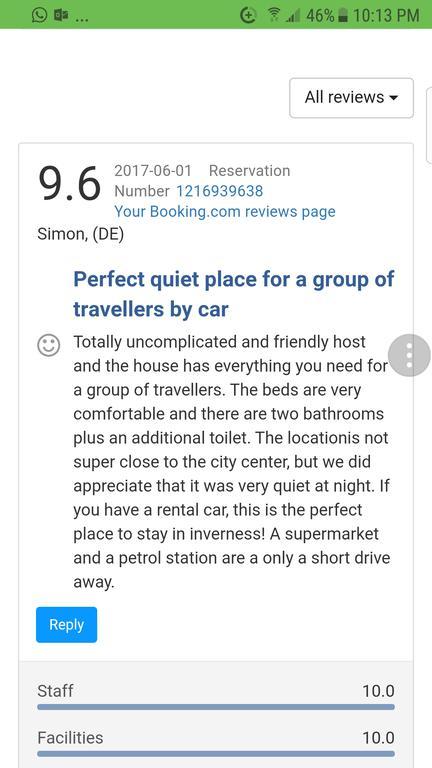Jane'S Villa Free Parking Inverness Bagian luar foto